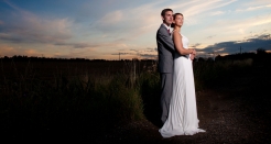 Bride and Groom at sunset