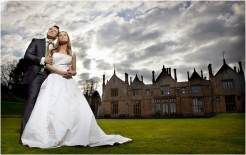 Bride and Grrom in the garden at Dillington House