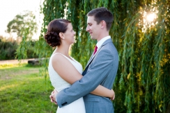 Bride and Groom in the garden