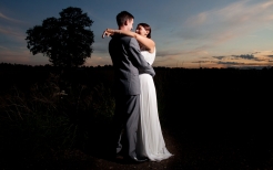 Bride and Groom at sunset