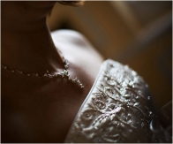 Details from the Brides dress at Gosfield Hall