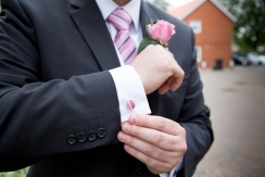 Groom getting ready