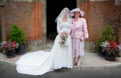Bride and Mum at St.Johns Church at Palmers Green