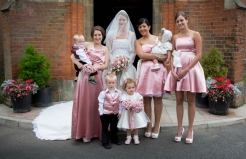 Bride and Bridal party at St.Johns Church at Palmers Green