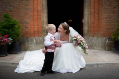 Bride and Usher at St.Johns Church at Palmers Green