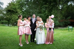 Groom with Bride and Bridal party at Mulberry House