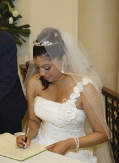 Bride signing of the register