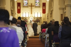 Bride and Groom down the aisle