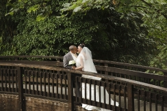 Bride and Groom on the bridge